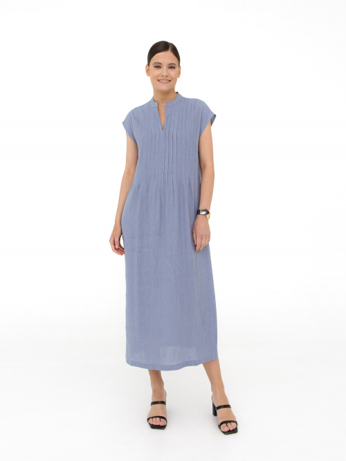 Платье женское ВЛ-3851-ИЛ23 серо-голубое