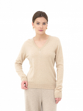 Пуловер из кашемира женский KW070523-E бежевый